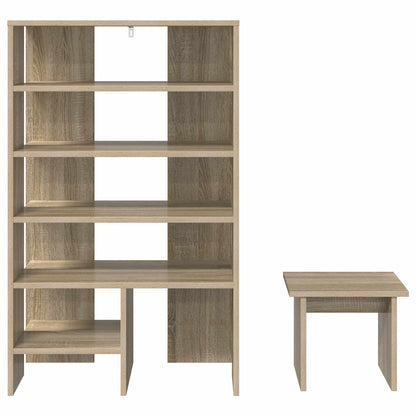 Schuhschrank mit Regal mit Speicher 2 pcs Weiß Holzwerkstoff