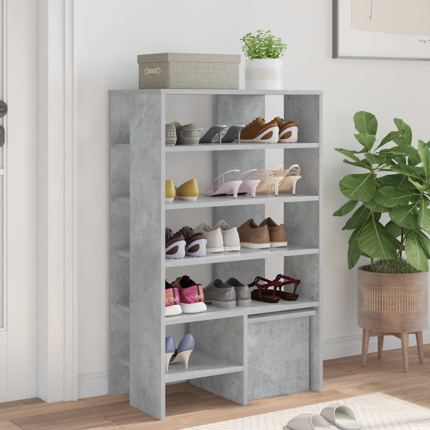 Schuhschrank mit Regal mit Speicher 2 pcs Weiß Holzwerkstoff