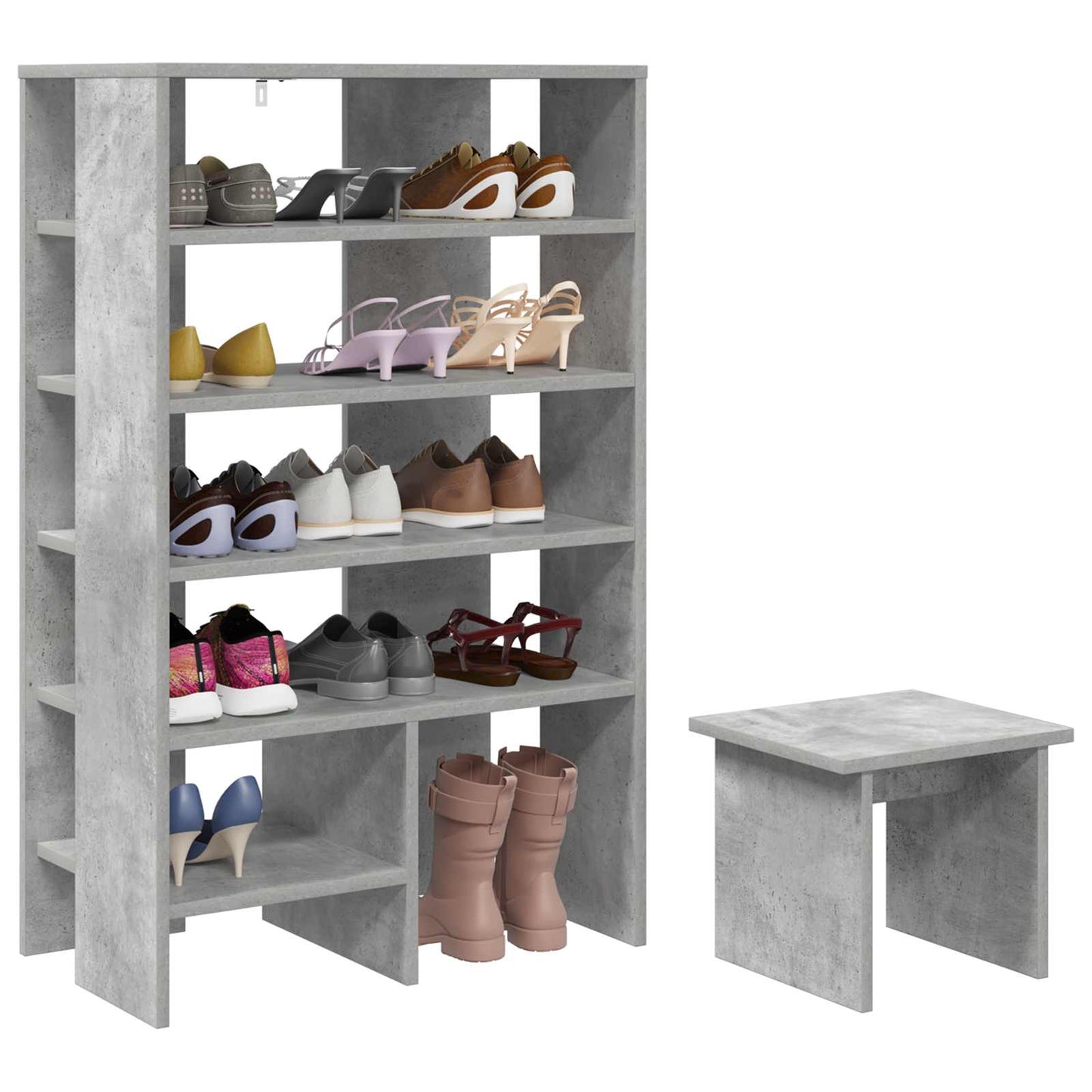 Schuhschrank mit Regal mit Speicher 2 pcs Weiß Holzwerkstoff