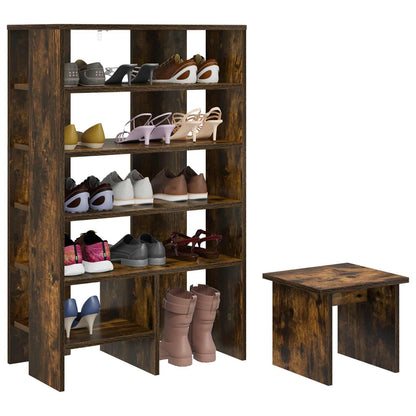 Schuhschrank mit Regal mit Speicher 2 pcs Weiß Holzwerkstoff