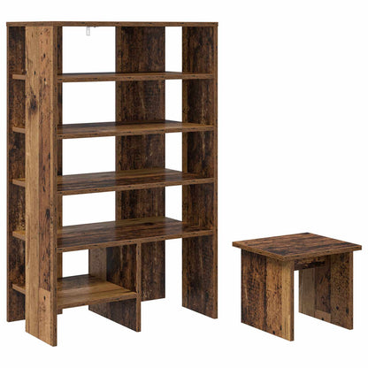 Schuhschrank mit Regal mit Speicher 2 pcs Weiß Holzwerkstoff