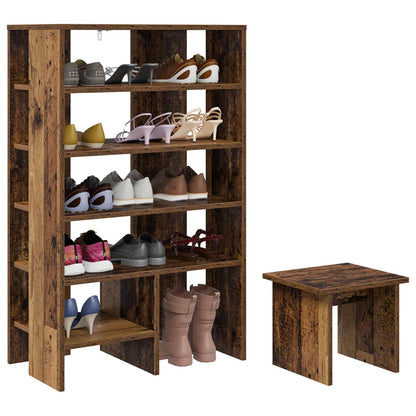 Schuhschrank mit Regal mit Speicher 2 pcs Weiß Holzwerkstoff