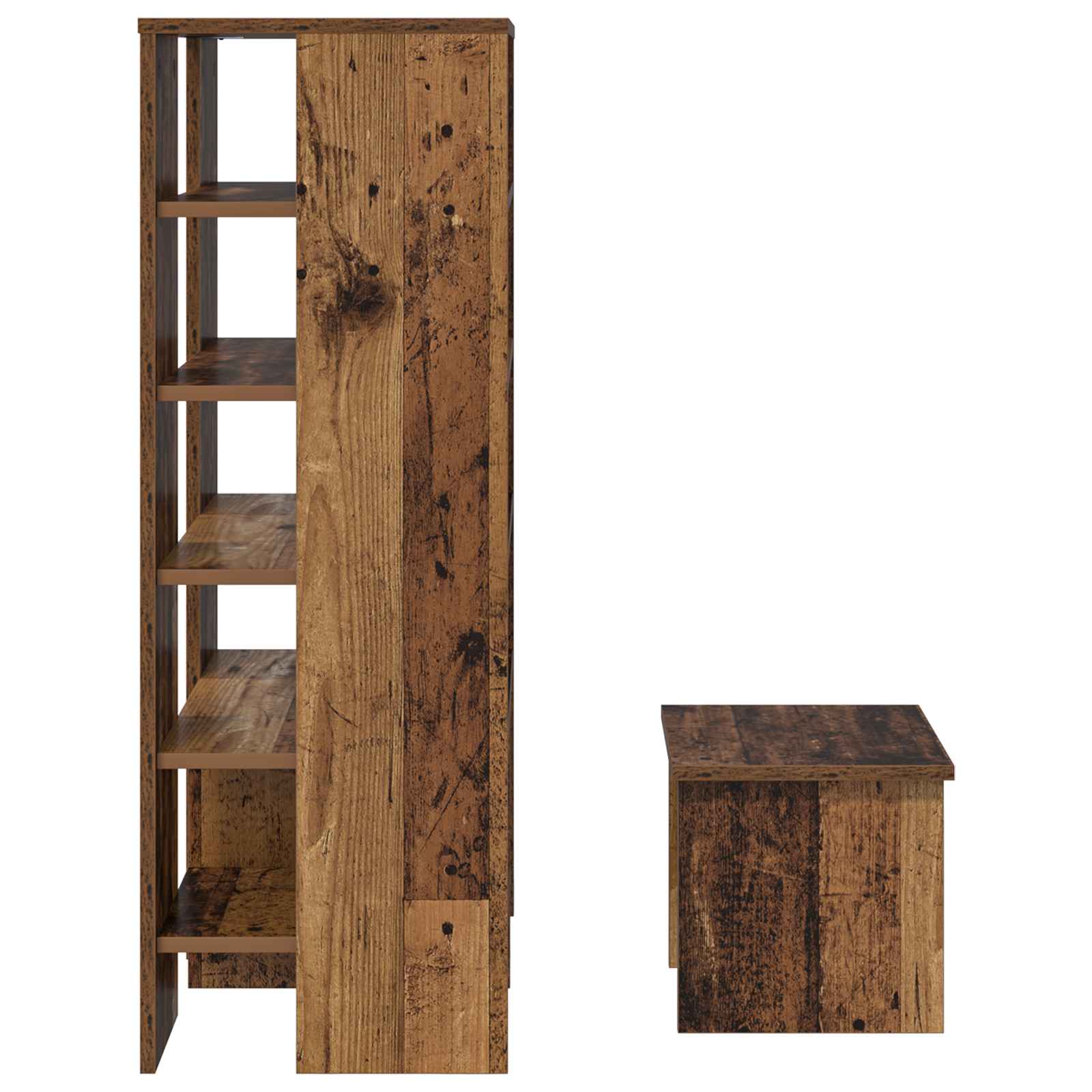 Schuhschrank mit Regal mit Speicher 2 pcs Weiß Holzwerkstoff