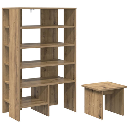 Schuhschrank mit Regal mit Speicher 2 pcs Weiß Holzwerkstoff