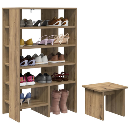 Schuhschrank mit Regal mit Speicher 2 pcs Weiß Holzwerkstoff