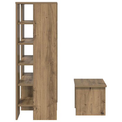 Schuhschrank mit Regal mit Speicher 2 pcs Weiß Holzwerkstoff