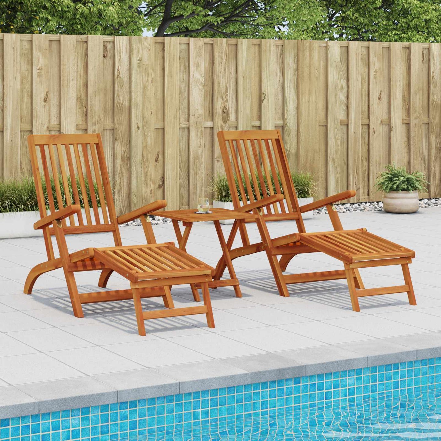 Liegestuhl zum Verstellen und Klappen mit Kissen 2 pcs Rot