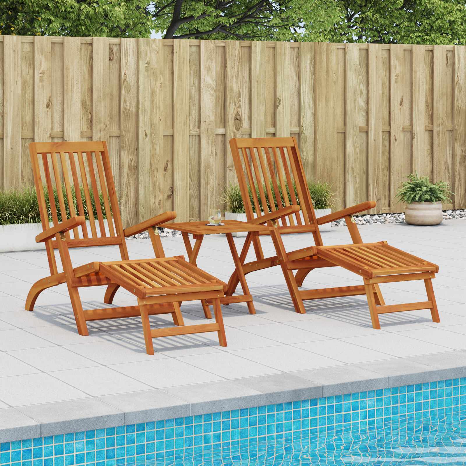 Liegestuhl zum Verstellen und Klappen mit Kissen 2 pcs Rot