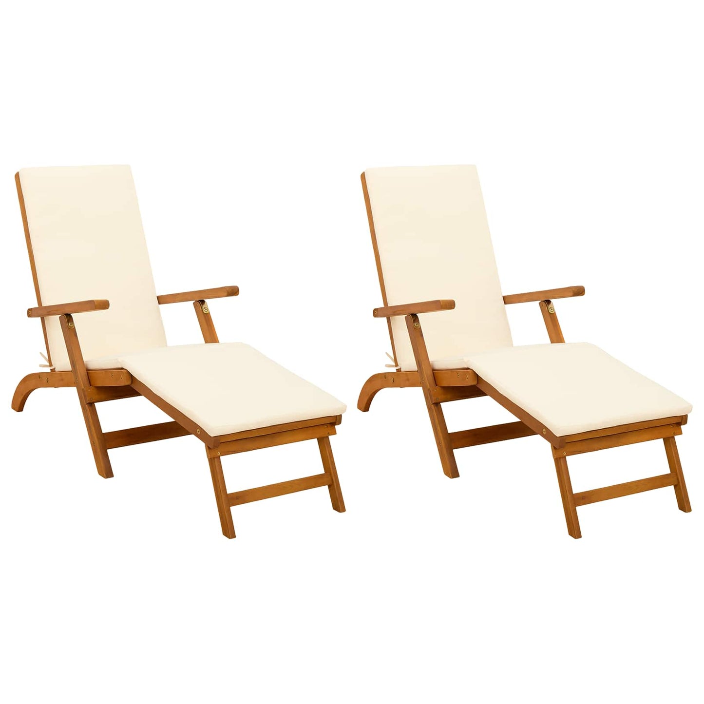 Liegestuhl zum Verstellen und Klappen mit Kissen 2 pcs Rot