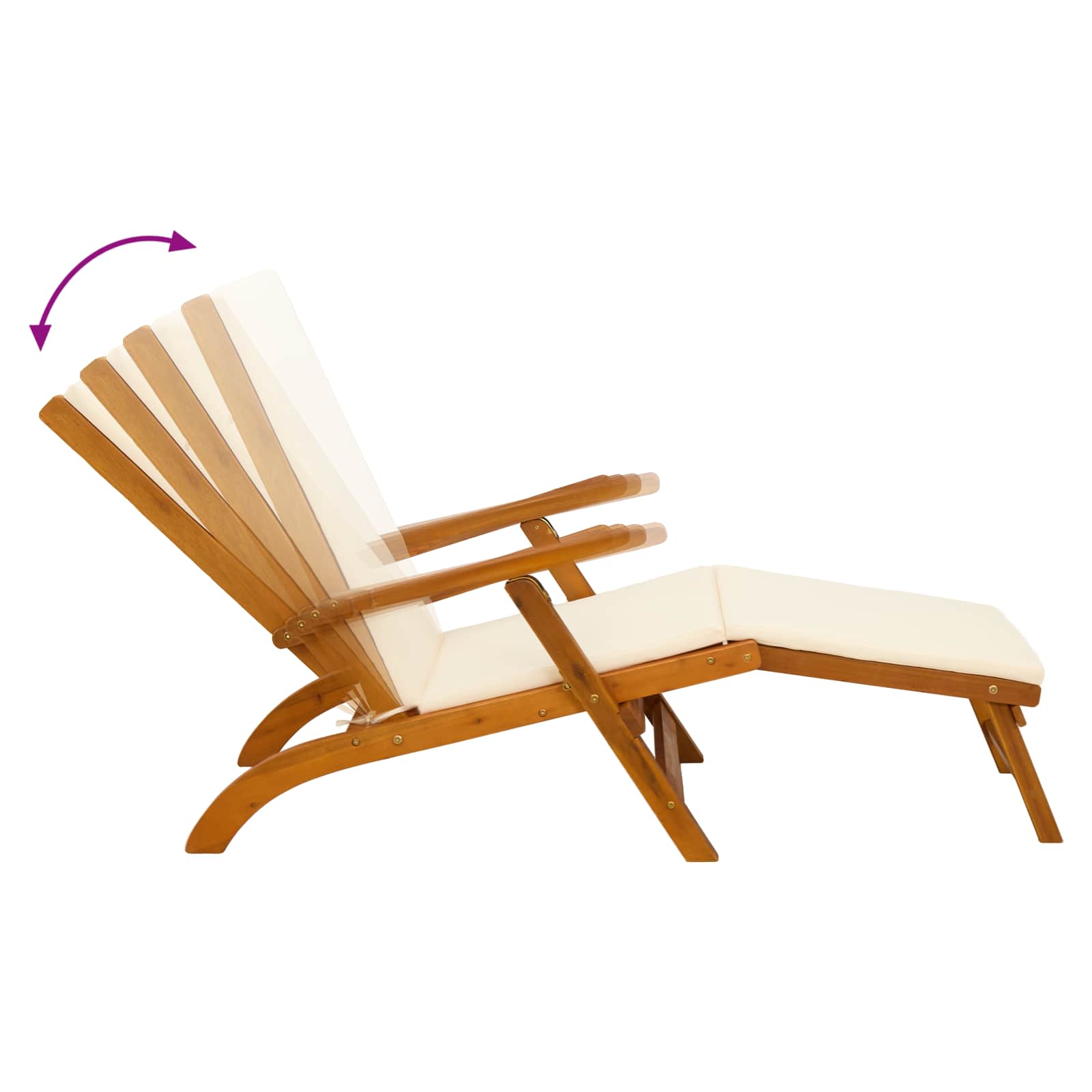 Liegestuhl zum Verstellen und Klappen mit Kissen 2 pcs Rot