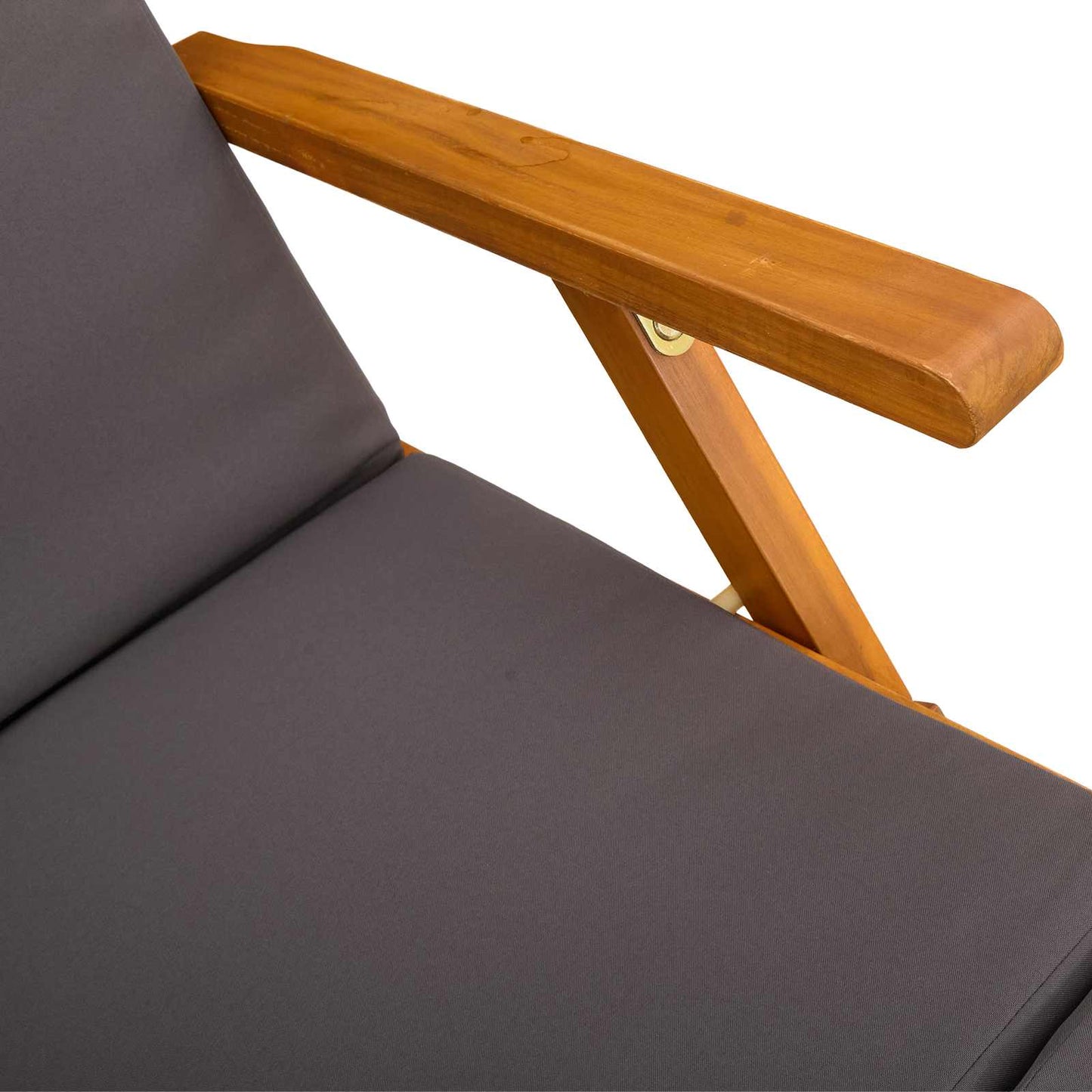Liegestuhl zum Verstellen und Klappen mit Kissen 2 pcs Rot