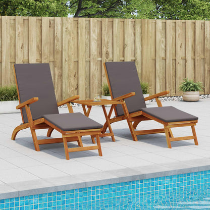Liegestuhl zum Verstellen und Klappen mit Kissen 2 pcs Rot