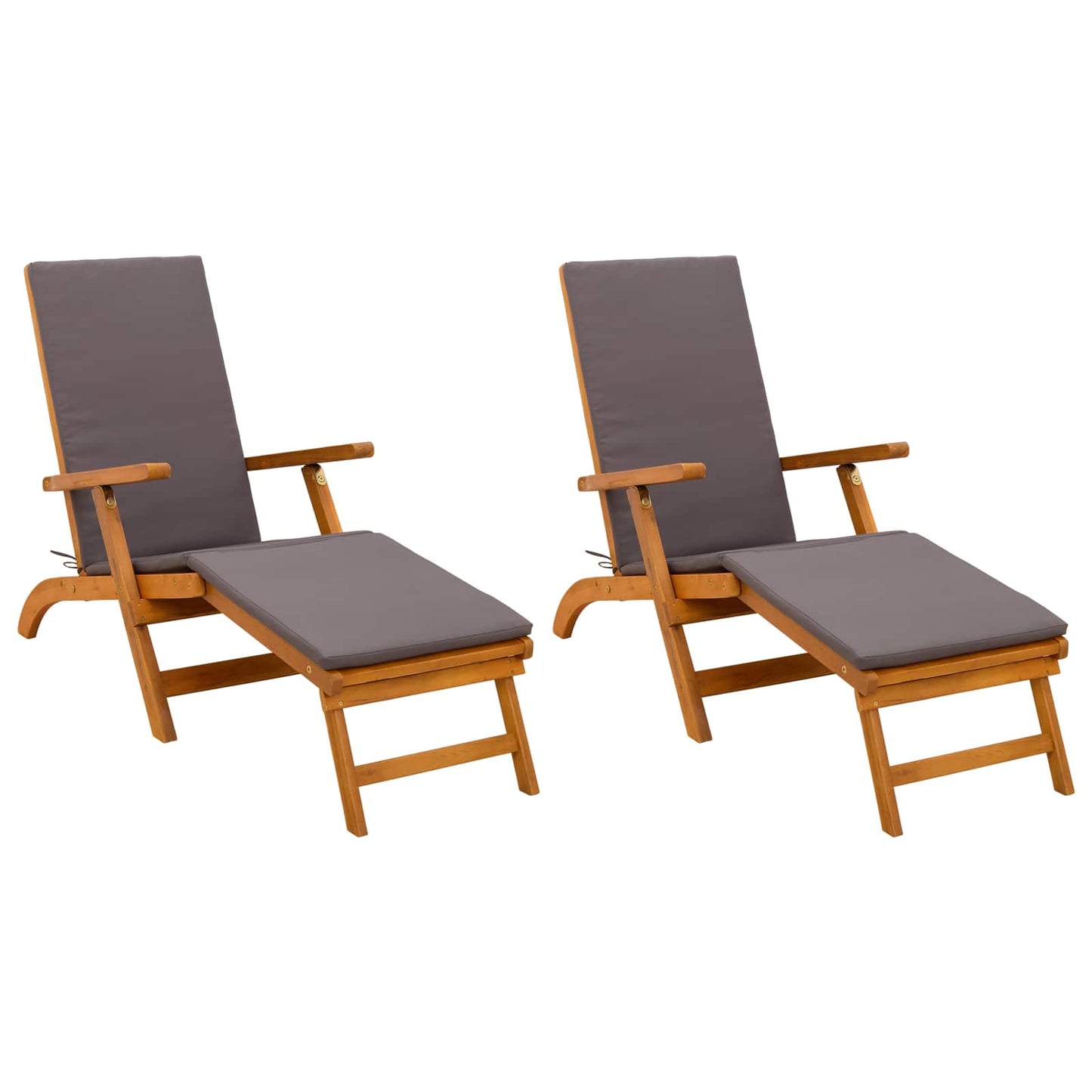 Liegestuhl zum Verstellen und Klappen mit Kissen 2 pcs Rot
