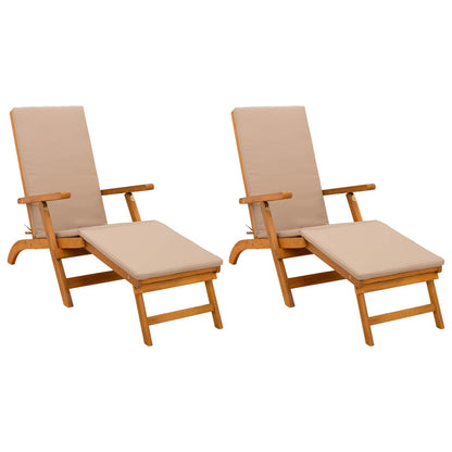 Liegestuhl zum Verstellen und Klappen mit Kissen 2 pcs Rot