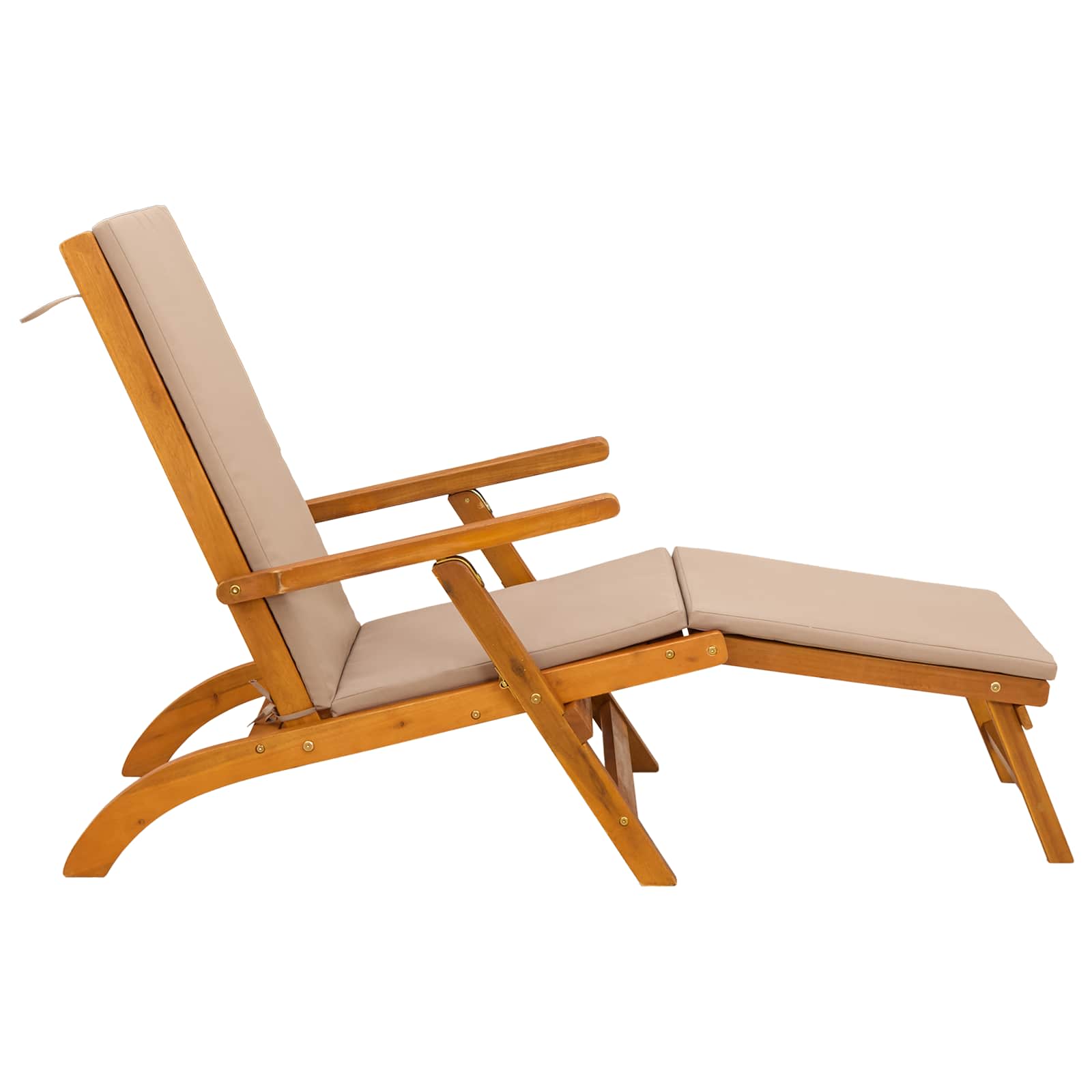 Liegestuhl zum Verstellen und Klappen mit Kissen 2 pcs Rot