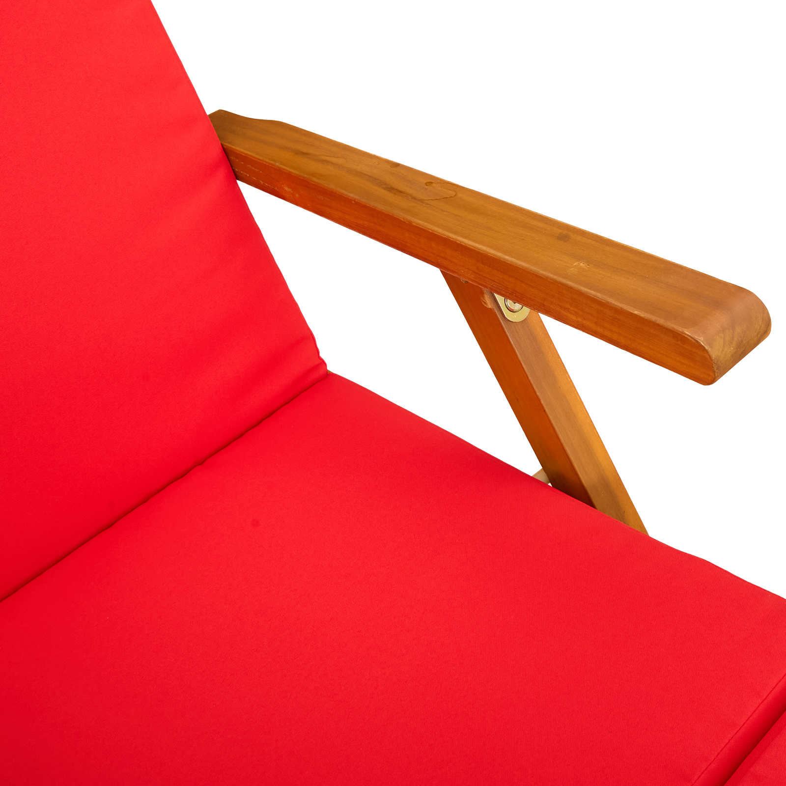 Liegestuhl zum Verstellen und Klappen mit Kissen 2 pcs Rot