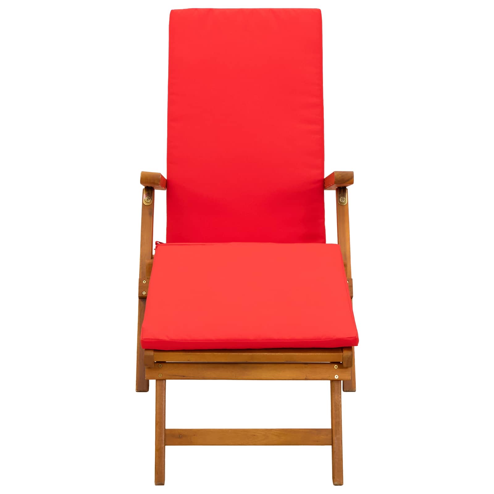 Liegestuhl zum Verstellen und Klappen mit Kissen 2 pcs Rot