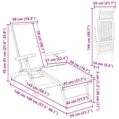 Liegestuhl zum Verstellen und Klappen mit Kissen 2 pcs Rot