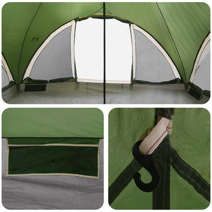 Tipi Zelt mit Dach Armeegrün 18-Personen Polyester und Stahl
