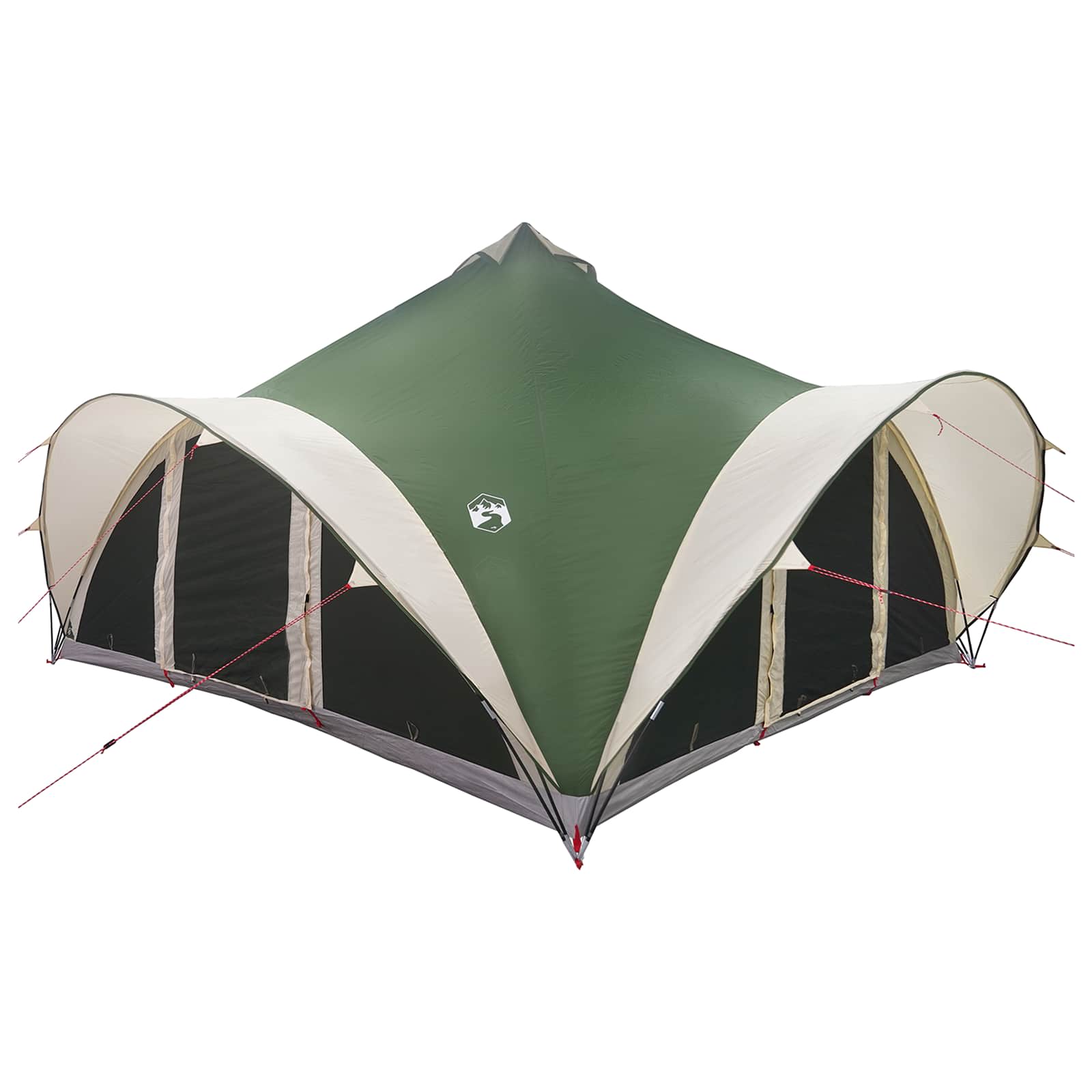 Tipi Zelt mit Dach Armeegrün 18-Personen Polyester und Stahl