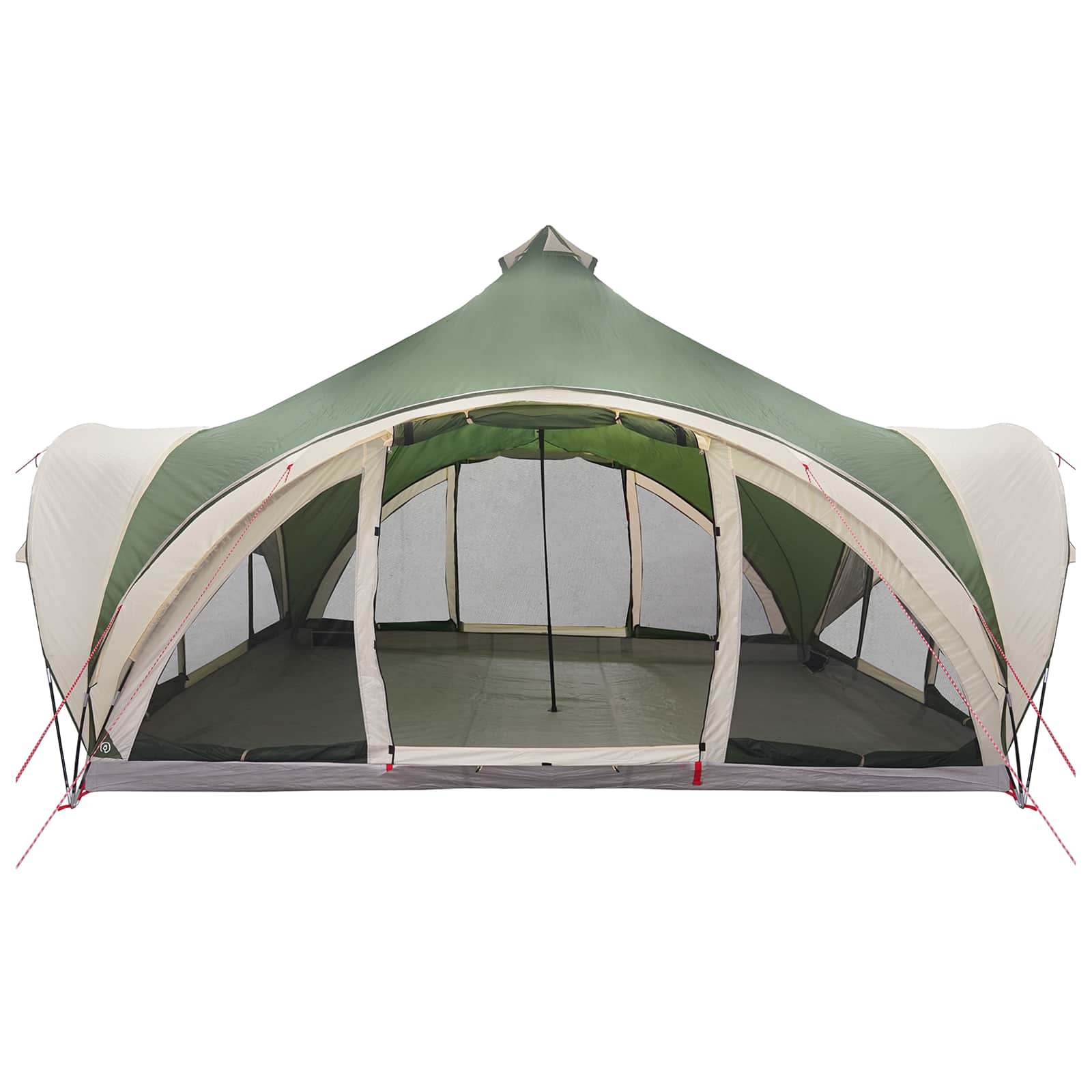 Tipi Zelt mit Dach Armeegrün 18-Personen Polyester und Stahl