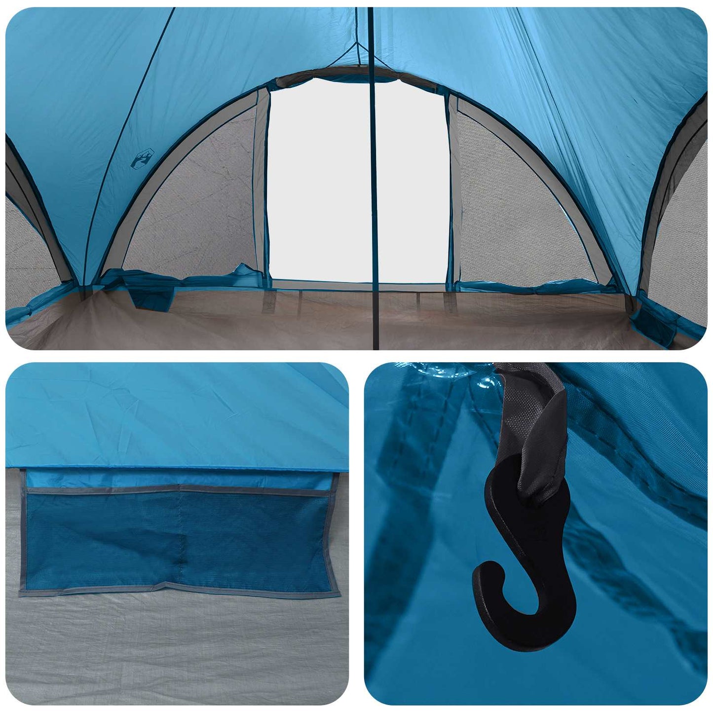 Tipi Zelt mit Dach Armeegrün 18-Personen Polyester und Stahl