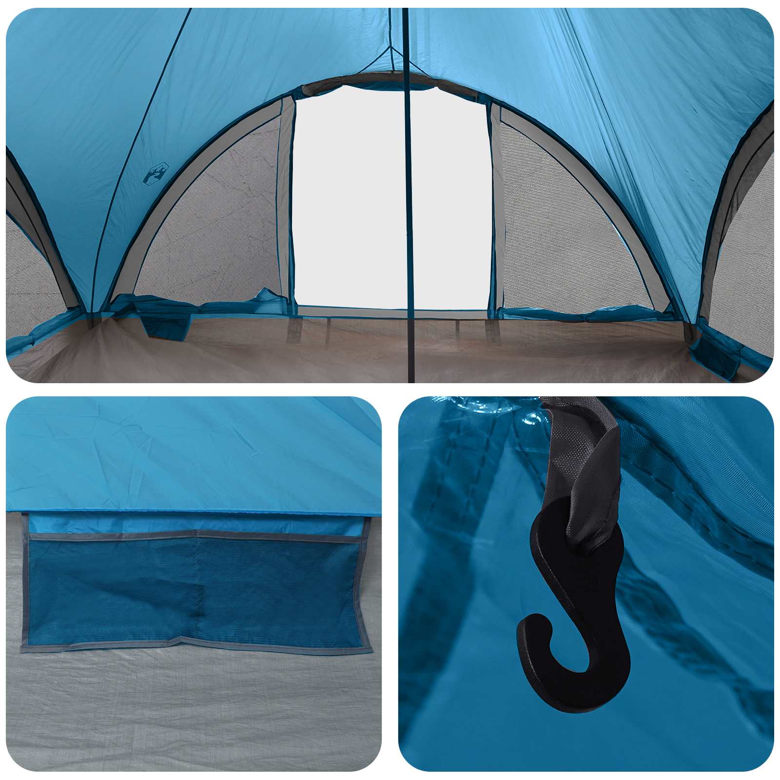 Tipi Zelt mit Dach Armeegrün 18-Personen Polyester und Stahl
