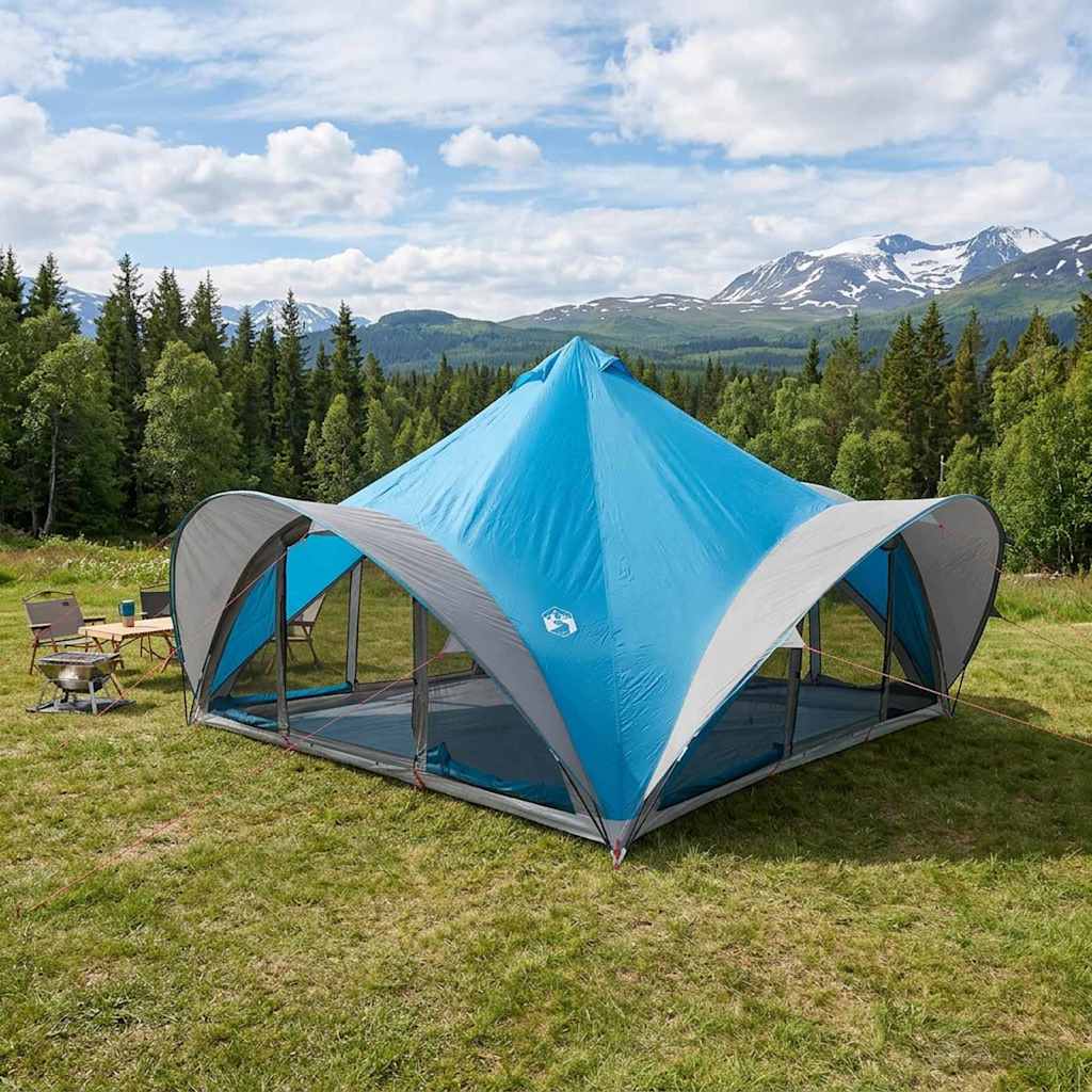 Tipi Zelt mit Dach Armeegrün 18-Personen Polyester und Stahl