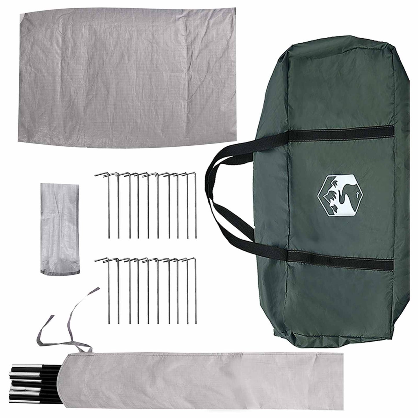 Tipi Zelt mit Dach Armeegrün 18-Personen Polyester und Stahl