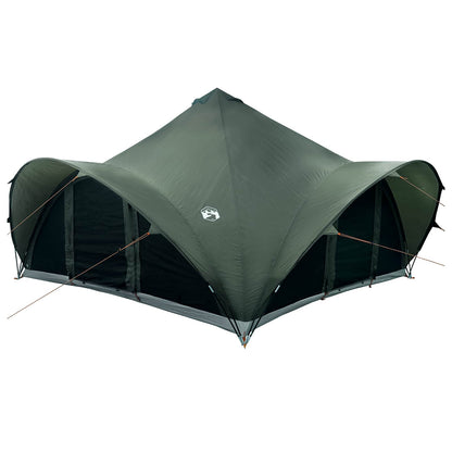 Tipi Zelt mit Dach Armeegrün 18-Personen Polyester und Stahl