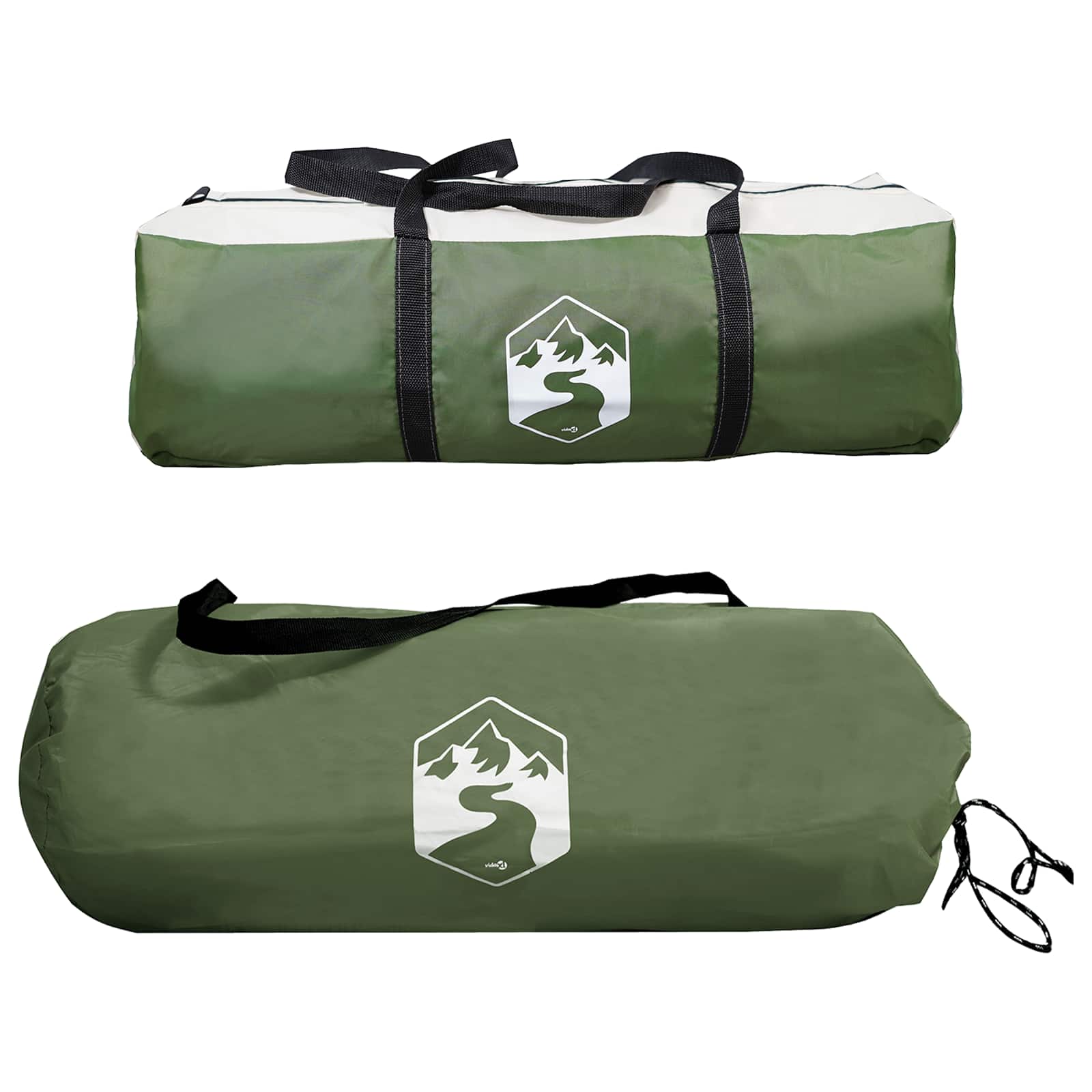 Seitenzelt Olivegrün 410 x 410 x 250 cm Polyester und Stahl