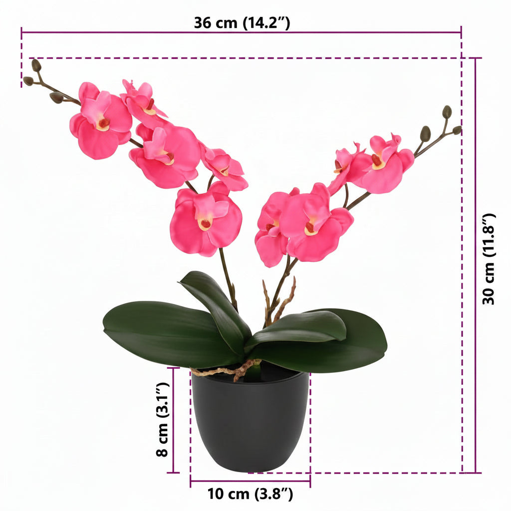vidaXL Künstliche Orchideen Pflanze Rot 36 x 10 x 30 cm