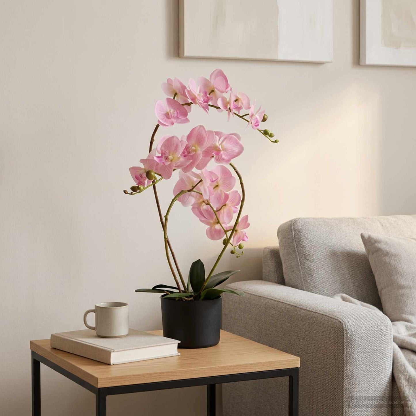 vidaXL Künstliche Orchideenpflanze mit Topf Weiß 45 x 15 x 65 cm
