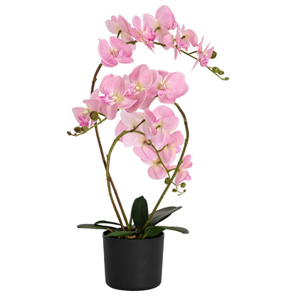 vidaXL Künstliche Orchideenpflanze mit Topf Weiß 45 x 15 x 65 cm