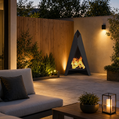 Pyramiden-Gartenkamin – außergewöhnliches Feuerdesign mit Charakter