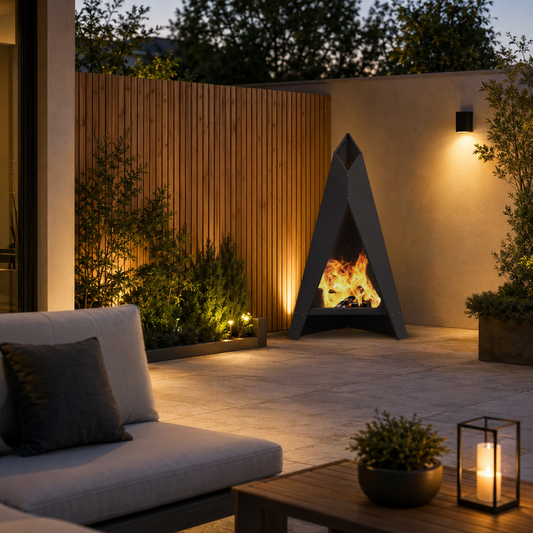 Pyramiden-Gartenkamin – außergewöhnliches Feuerdesign mit Charakter