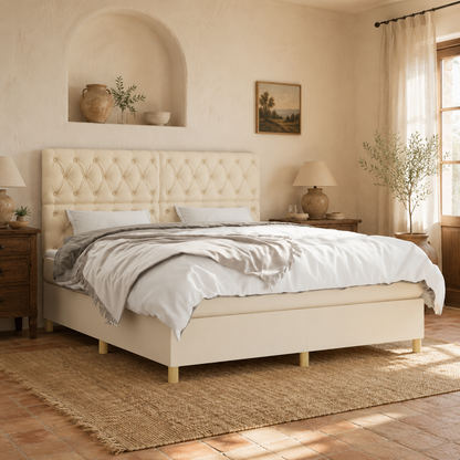 Boxspringbett mit hoher Rückenlehne, inkl. Matratze 160x200 cm