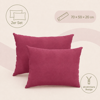 Sofakissen Set 2 Stück Cordstoff 70 x 50 cm mit Reißverschluss