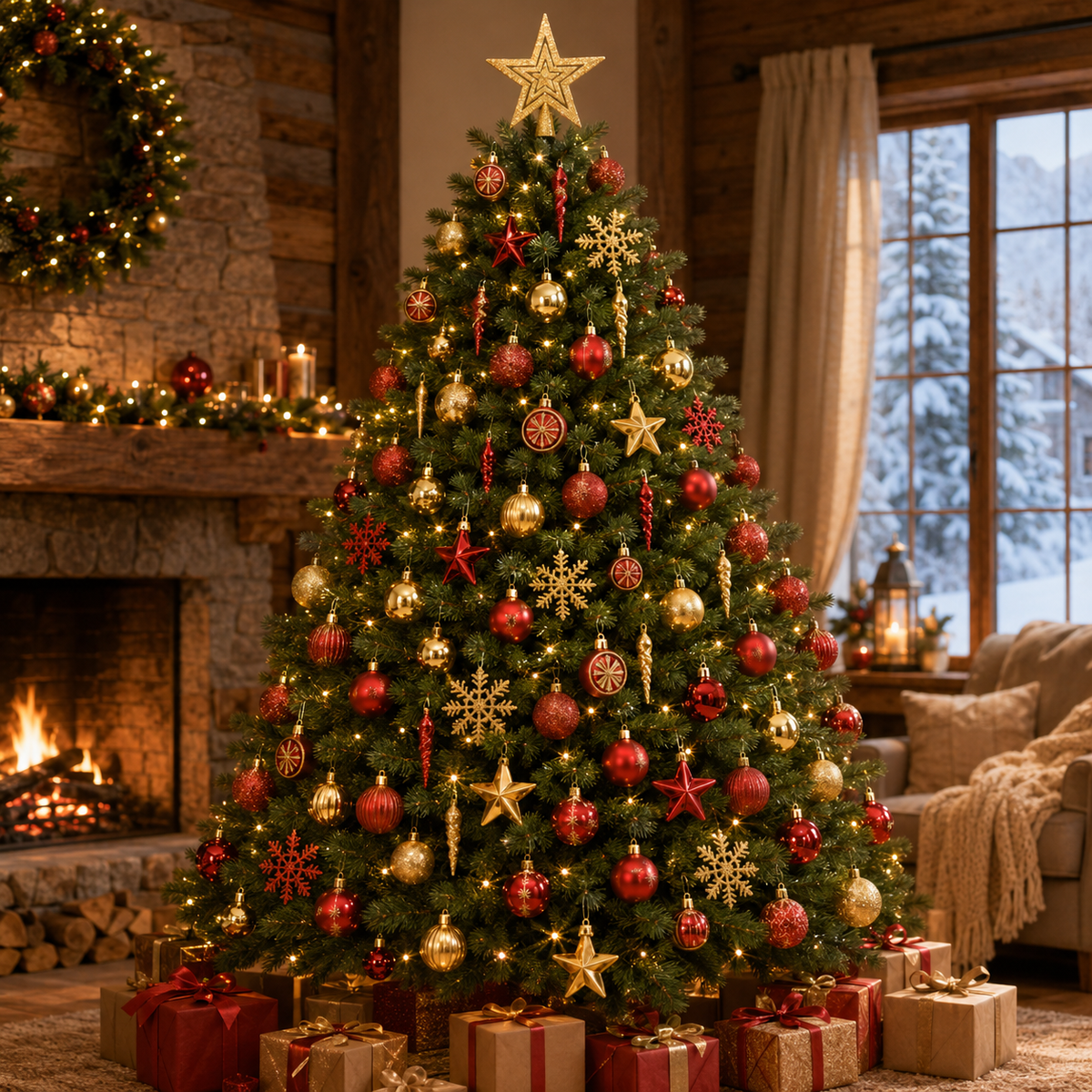 Bruchsicheres Weihnachtsdeko-Set mit 108 Teilen