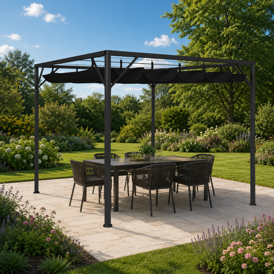 Gartenpavillon mit Dach zum Öffnen, praktisch und flexibel