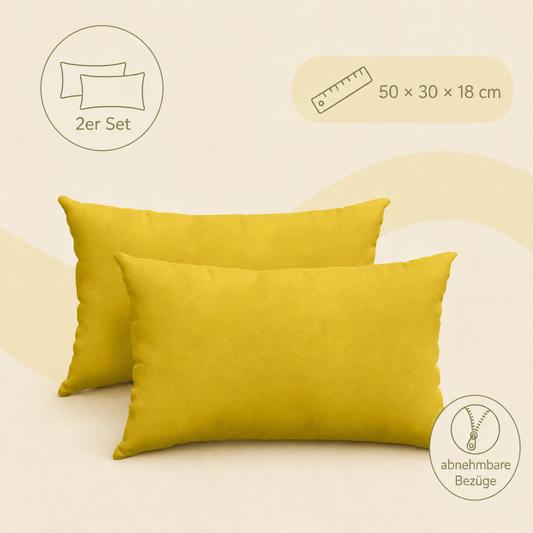 Sofakissen mit abnehmbarem Cord-Bezug 50 x 30 cm