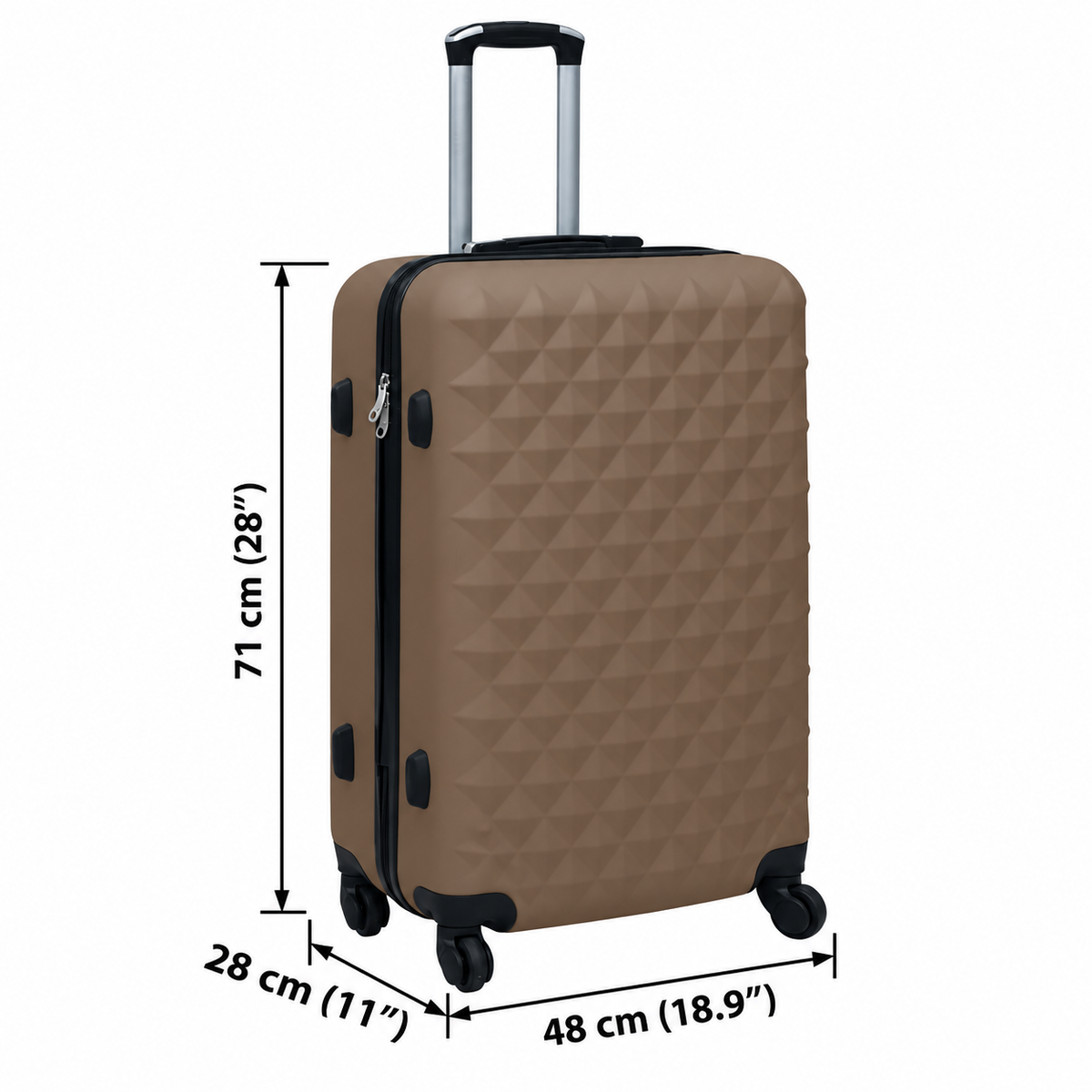 Hartschalen-Trolley aus ABS, mit 360-Grad-Rollen