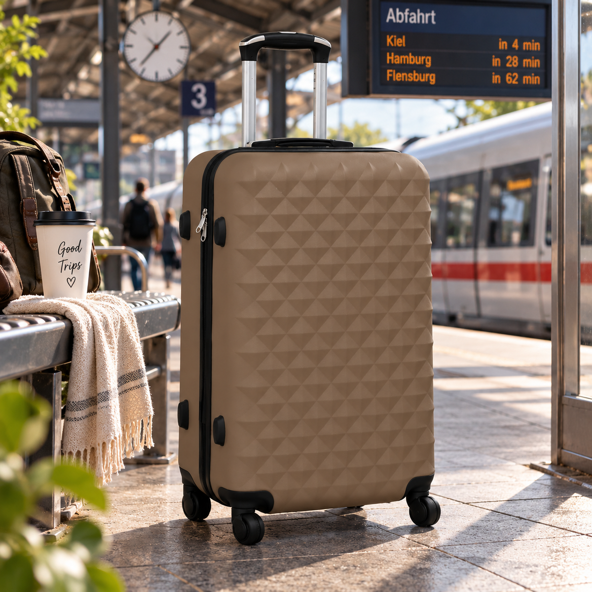 Hartschalen-Trolley aus ABS, mit 360-Grad-Rollen