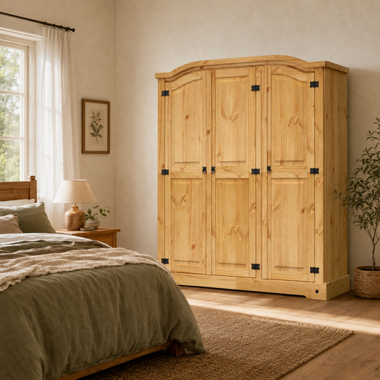 Hochwertiger Kleiderschrank aus Massivholz, Mexiko-Stil