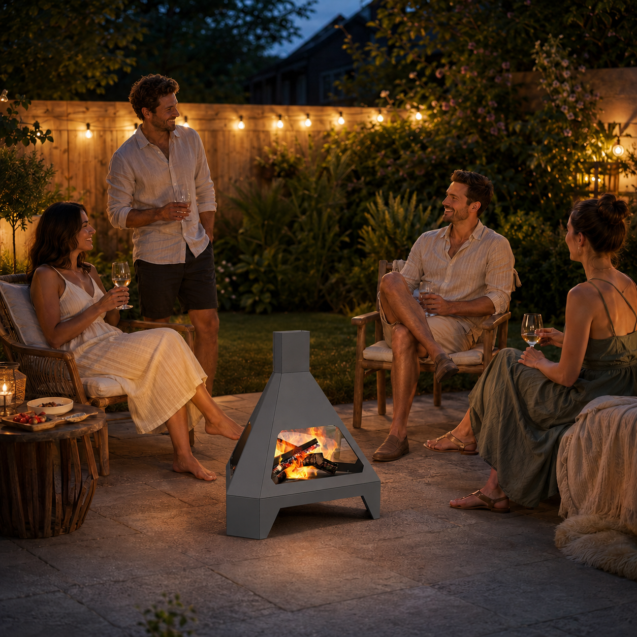 Terrassenkamin aus Stahl – gemütlicher Treffpunkt für lange Sommerabende