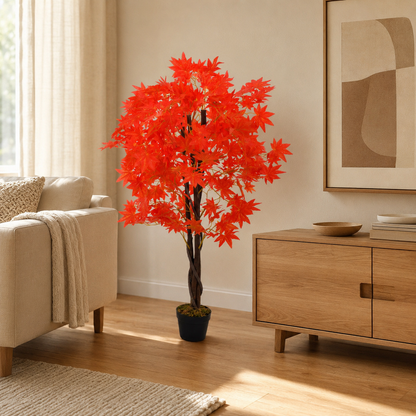 Künstlicher Ahornbaum im Topf – 120 cm, herbstliche Optik