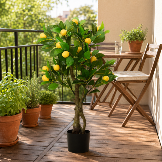 Künstlicher Zitronenbaum – mediterrane Deko für Balkon & Terrasse