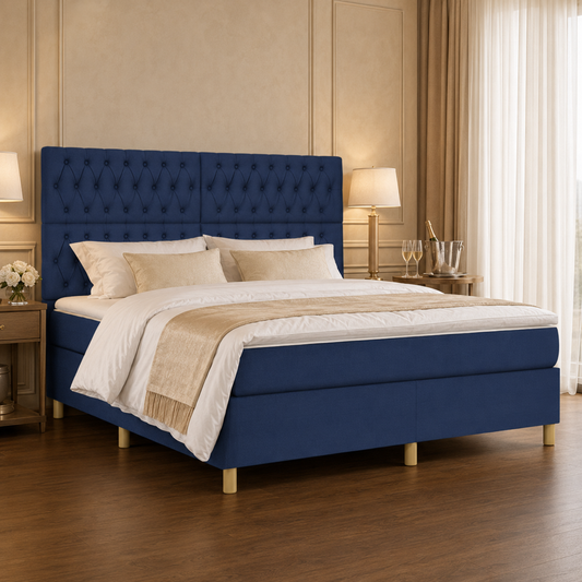 Boxspringbett mit hoher Rückenlehne, inkl. Matratze 180x200 cm