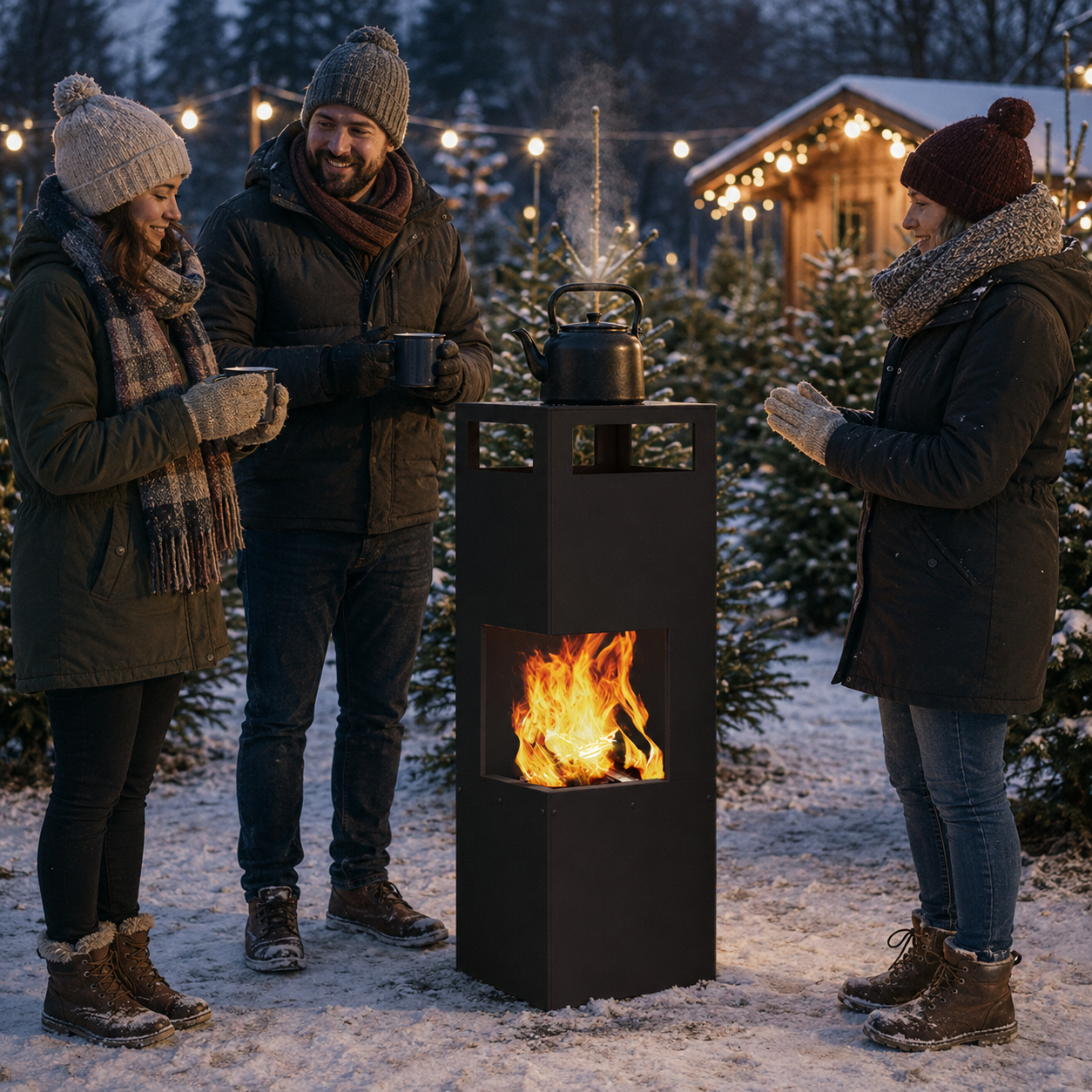 Gartenkamin mit Ablagefläche – Feuer trifft praktische Vielseitigkeit