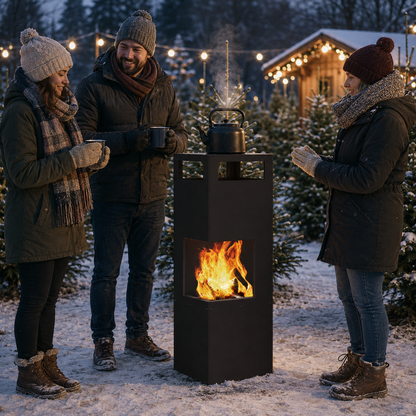 Gartenkamin mit Ablagefläche – Feuer trifft praktische Vielseitigkeit
